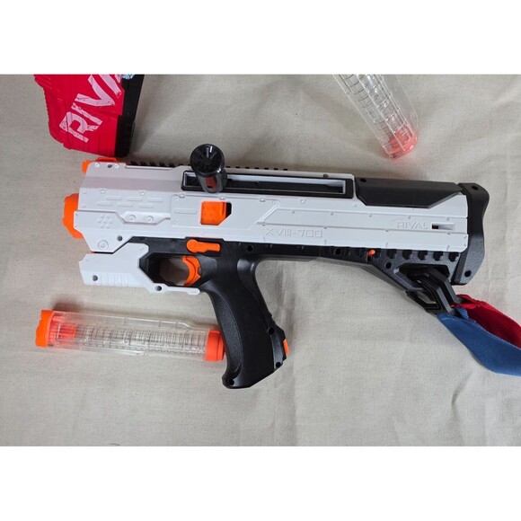 Pair of Nerf Rival Apollo XV-700 Blasters – Red & Phantom Corps White – w/Flags - Picture 6 of 12